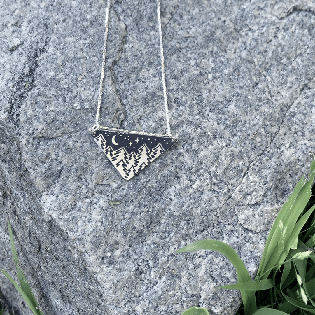 Silver Serene Trees Triangle - Good Spark