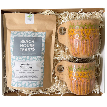 Artisanal Tea Set For Two - Seaview Slumber (Moss Green)