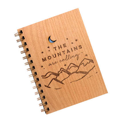 The Mountains Are Calling Wood Journal