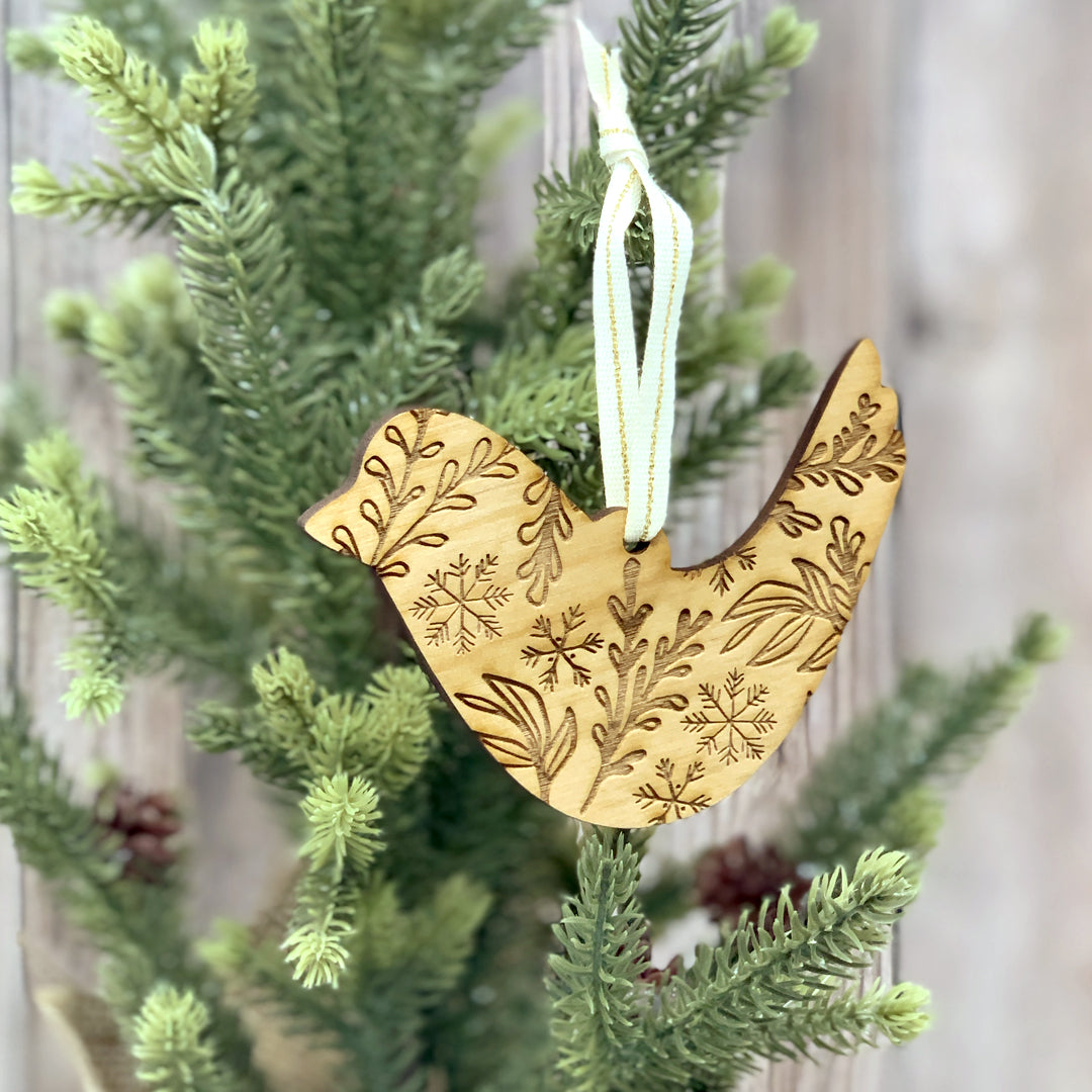 Winter Bird Wooden Ornament - Good Spark