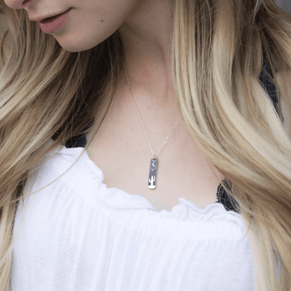 Cactus Calm Skinny Bar Necklace - Good Spark