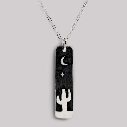 Cactus Calm Skinny Bar Necklace - Good Spark
