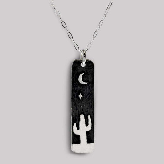 Cactus Calm Skinny Bar Necklace - Good Spark