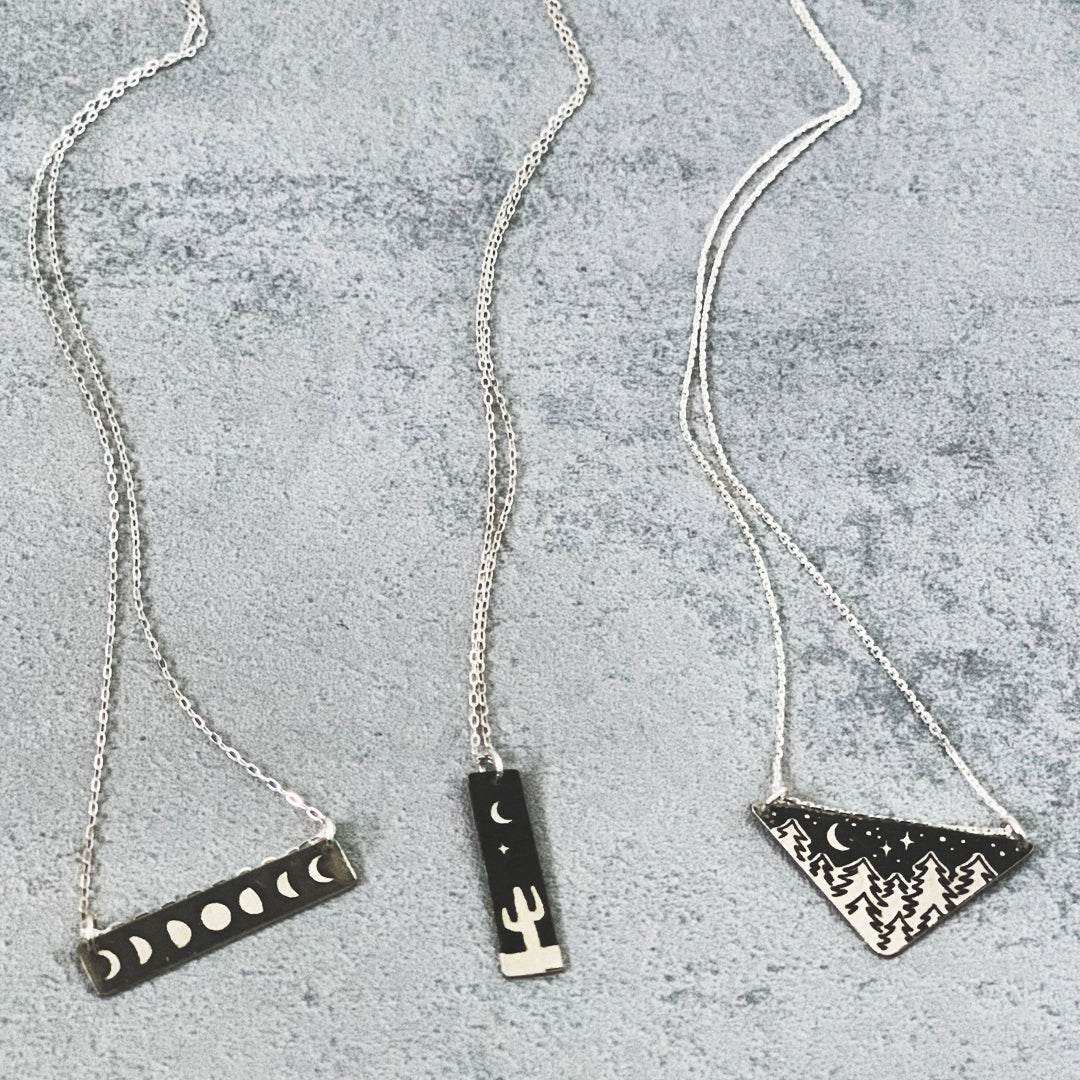 Cactus Calm Skinny Bar Necklace - Good Spark