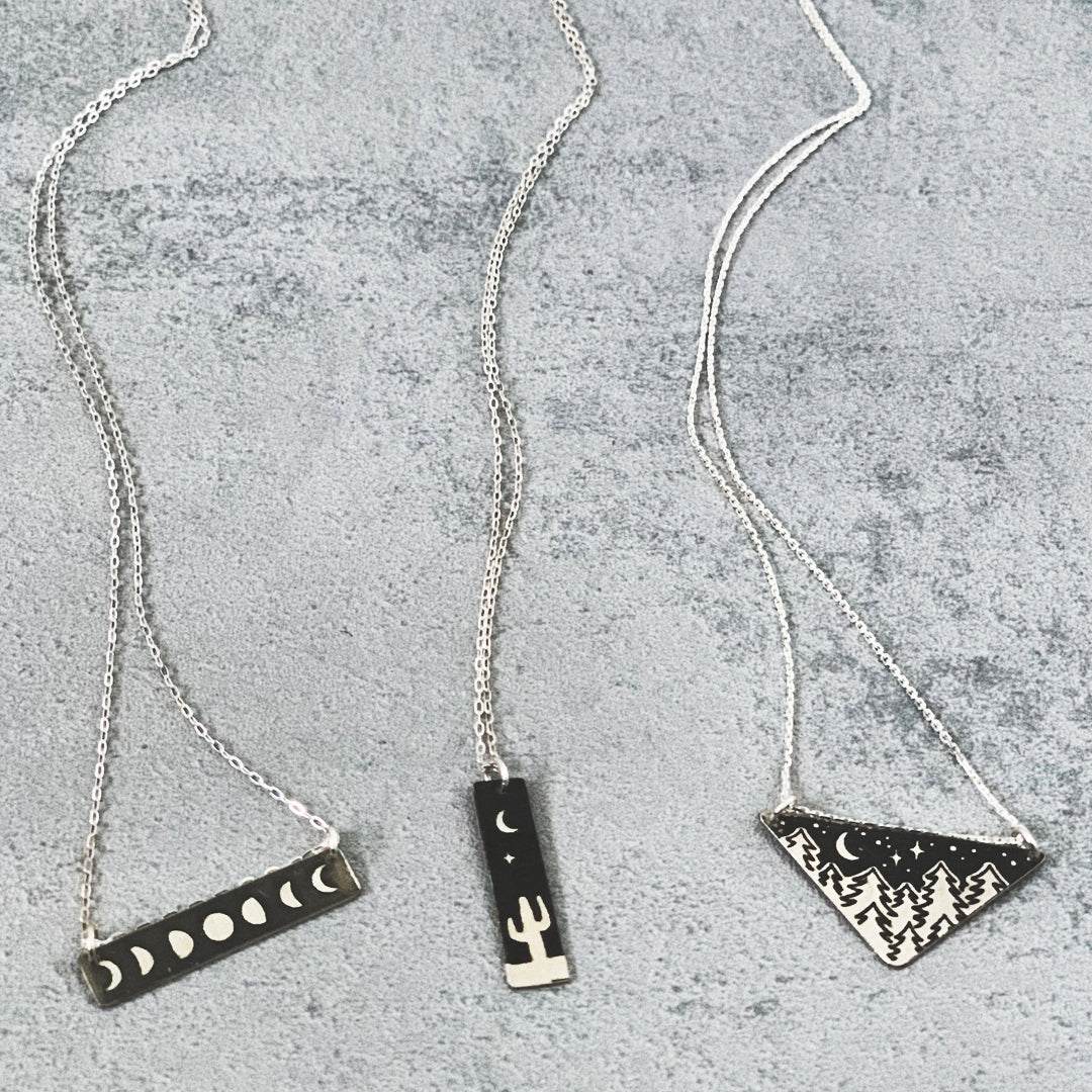 Silver Serene Trees Triangle - Good Spark
